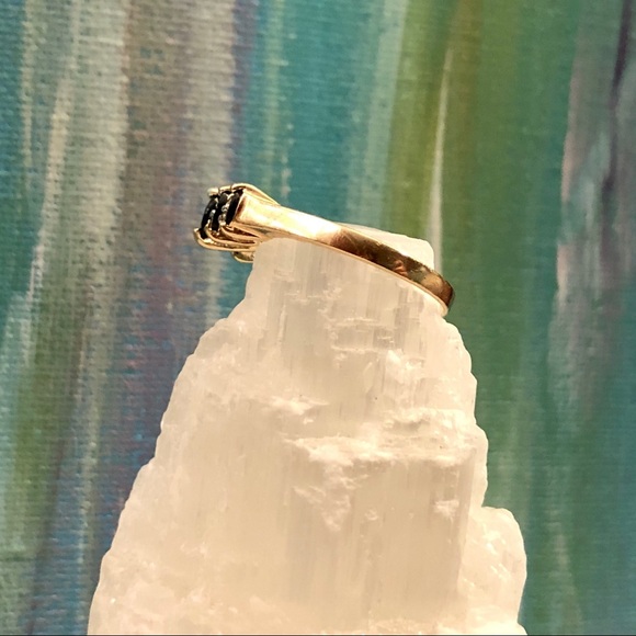 Genuine 14K Gold Sapphire & Diamond Wedding Ring - Picture 10 of 16